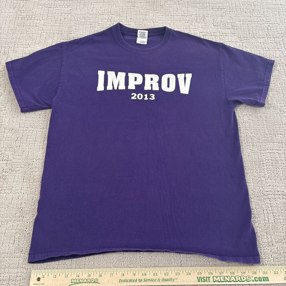 Men’s Purple IMPROV-2013 T Shirt..”kick Me” Size Large.EUC